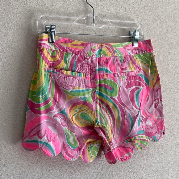 Lily Pulitzer Women's Floral Flamingo Print Scalloped Buttercup Shorts SZ 0 - Picture 8 of 9